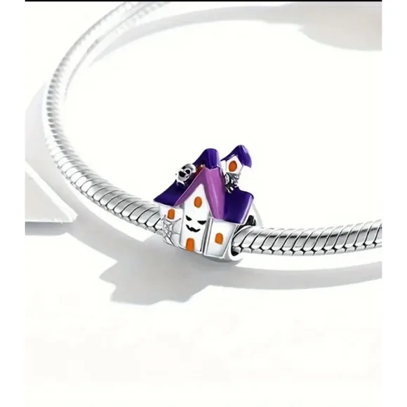 Halloween Beads Charm Purple Orange - Picture 2 of 3